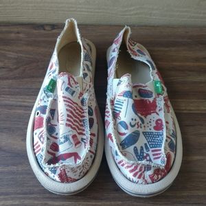 Sanuk 4th of July Slip On Shoes size 6